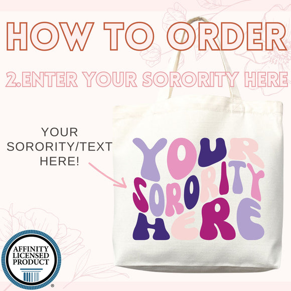 Sorority Tote Bag — Personalized Big Little Gift (035)