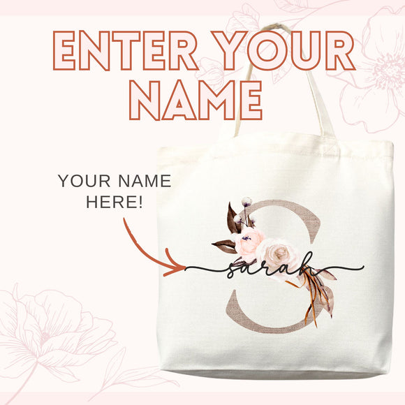 Monogram Name Tote Bag — Personalized Gift (002)