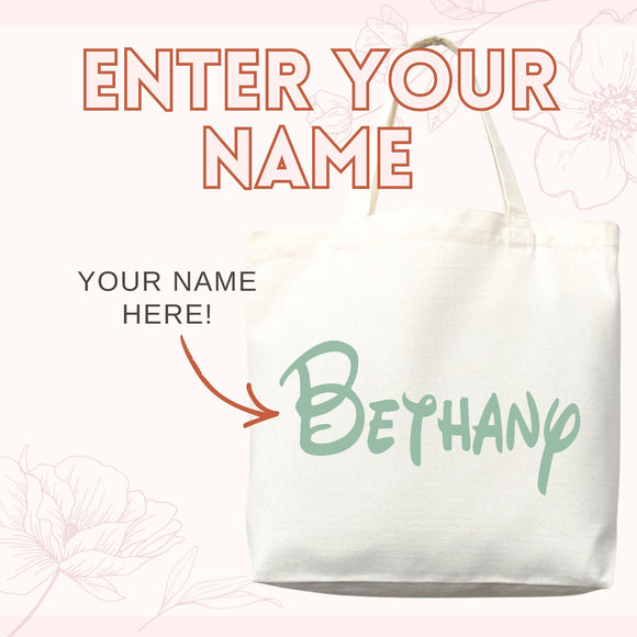 Script Name Tote Bag — Personalized Gift (006)