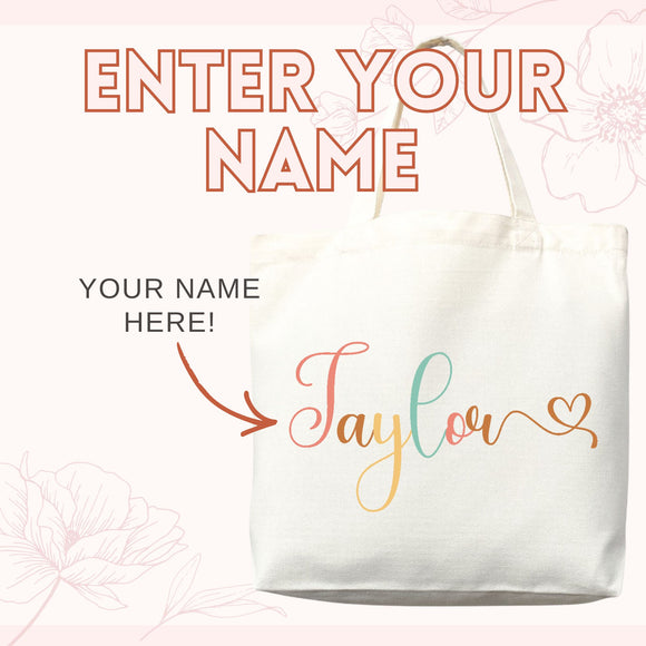 Calligraphy Name Tote Bag — Personalized Gift (008)