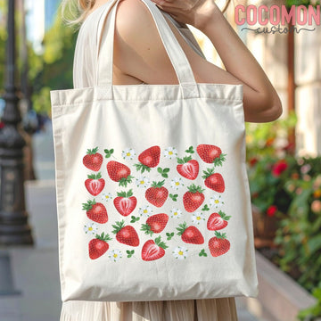 Strawberry Tote Bag — Strawberry Lover Gift (011) - 0