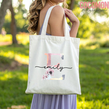 Monogram Name Tote Bag — Personalized Gift (001) - 0