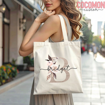 Monogram Name Tote Bag — Personalized Gift (002) - 0