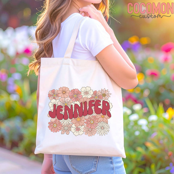 Wildflower Name Tote Bag — Personalized Gift (013)