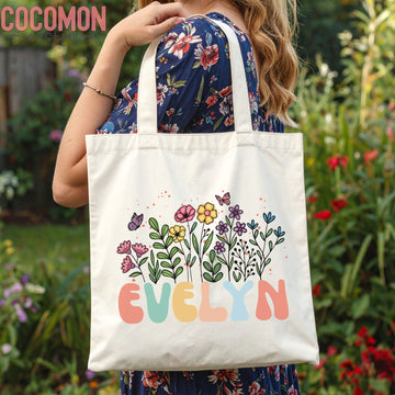 Floral Tote Bag — Personalized Gift (012) - 0