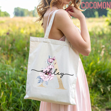 Monogram Name Tote Bag — Personalized Gift (004) - 0