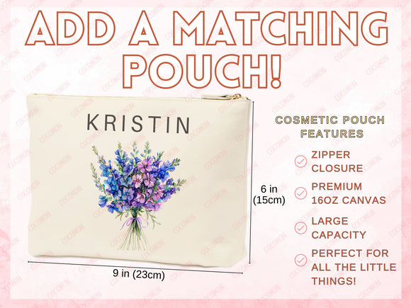 Birth Flower Name Tote Bag — Personalized Gift (088)