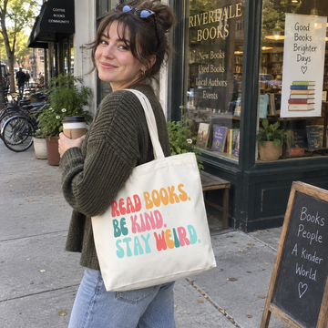 Read Books Be Kind Stay Weird Tote Bag, photo 2