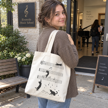 Cats on Sheet Music Tote Bag, photo 2