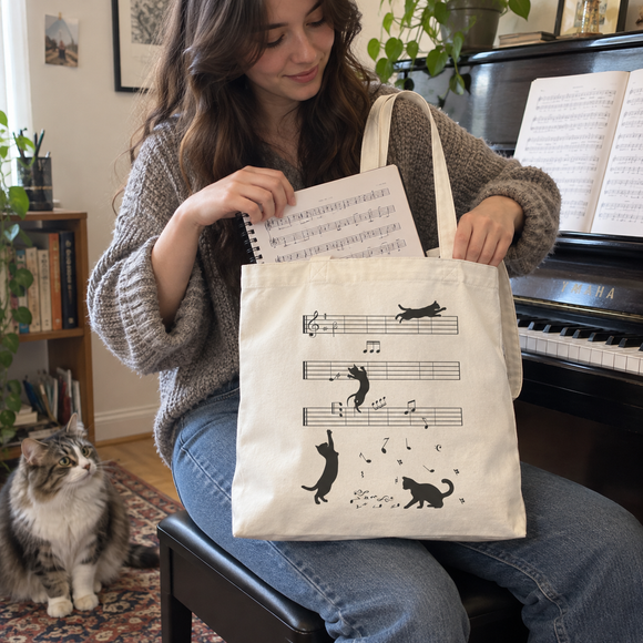 Cats on Sheet Music Tote Bag, photo 3