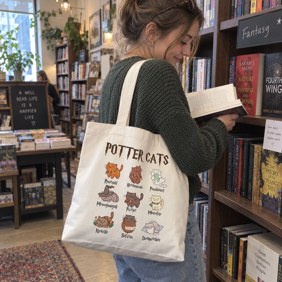 Wizard Cats Tote Bag, view 4