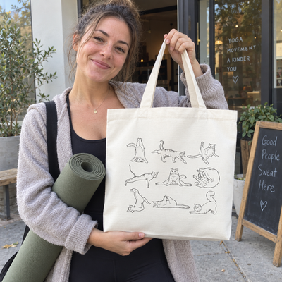 Yoga Cats Line Art Tote Bag, photo 2