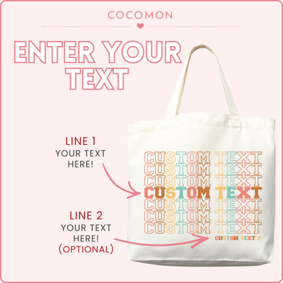 Custom Text Tote Bag — Personalized Gift (001) - 0
