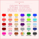 COCOMON pick your font color chart with 30 color options