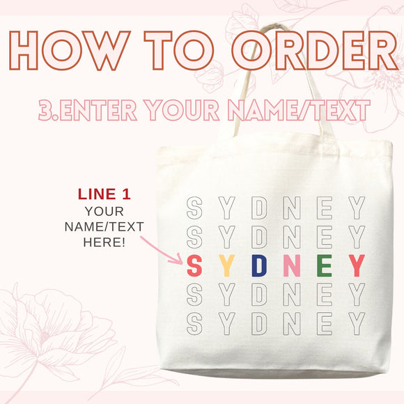 Personalized Repeating Name Tote Bag, photo 6