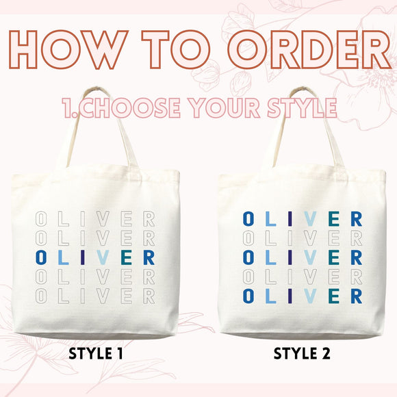 Personalized Repeating Name Tote Bag, photo 4