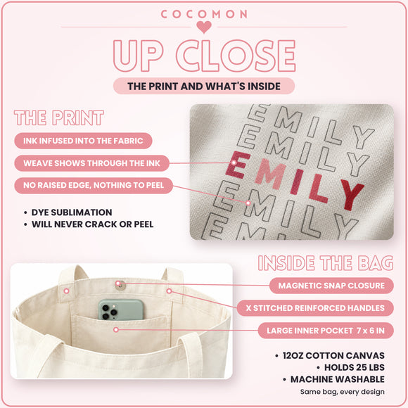 Personalized Repeating Name Tote Bag, photo 7