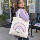 Personalized Boho Rainbow Name Tote Bag, photo 4