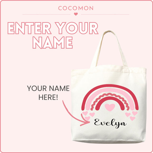 Personalized Boho Rainbow Name Tote Bag, photo 7