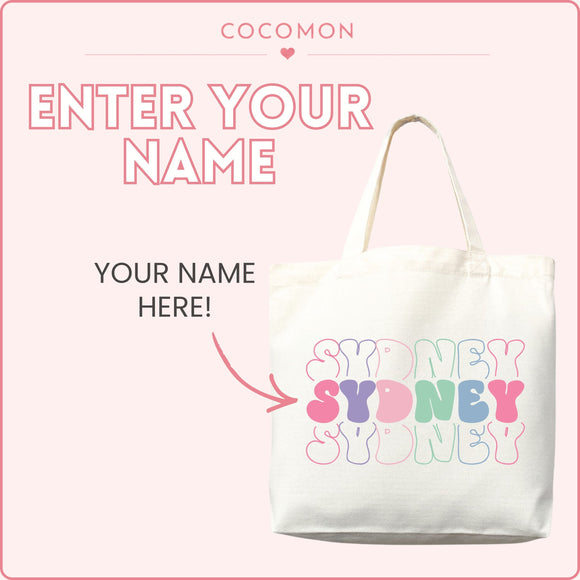 Personalized Stacked Bubble Name Tote Bag, photo 7