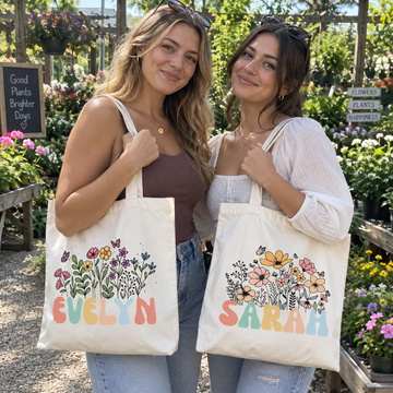 Personalized Wildflower Name Tote Bag, photo 2