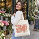 Personalized Retro Floral Name Tote Bag, photo 3