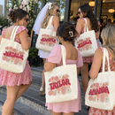 Personalized Retro Floral Name Tote Bag, photo 4