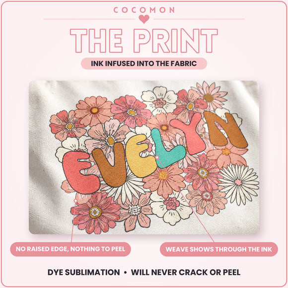 Personalized Retro Floral Name Tote Bag, photo 7