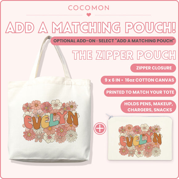 Personalized Retro Floral Name Tote Bag, photo 8