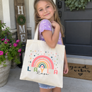 Personalized Boho Rainbow Name Tote Bag, photo 5