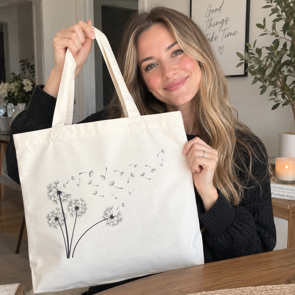 Dandelion Line Art Tote Bag, photo 3