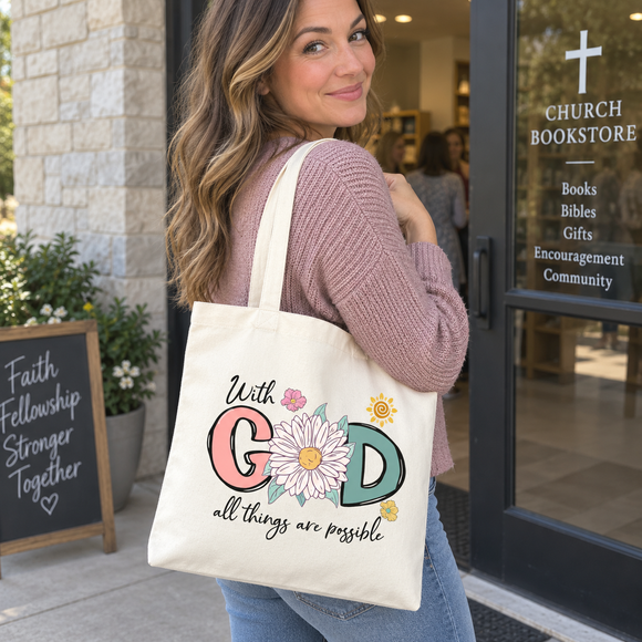 With God All Things Are Possible Tote Bag, photo 2