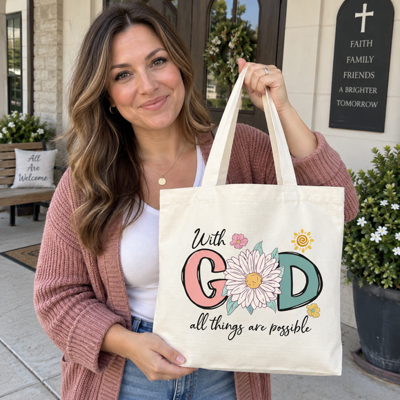 With God All Things Are Possible Tote Bag, photo 3