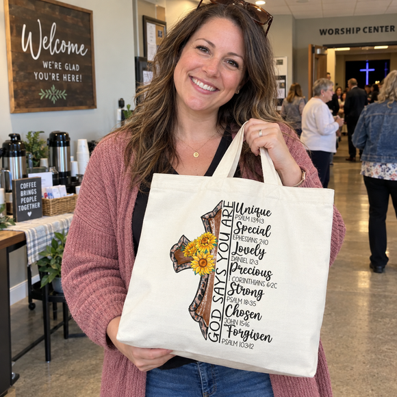 God Says You Are Tote Bag, view 5