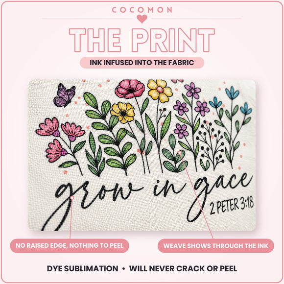 Grow in Grace Bible Verse Tote Bag, view 5