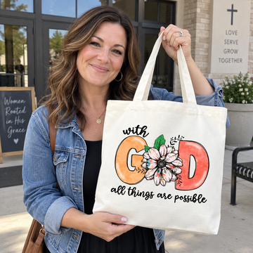 With God All Things Are Possible Tote Bag, photo 2