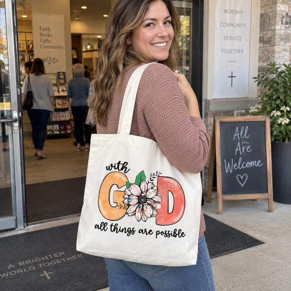 With God All Things Are Possible Tote Bag, photo 3