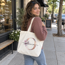 Personalized Pink Floral Monogram Tote Bag, photo 3