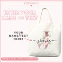 Personalized Blush Rose Monogram Tote Bag, photo 6