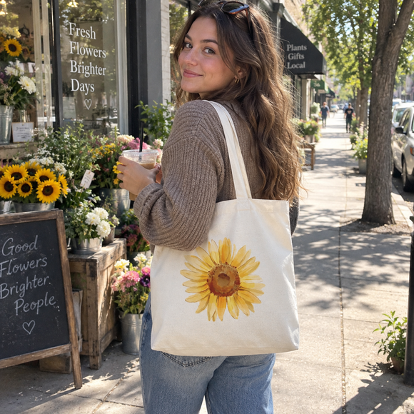 Watercolor Sunflower Tote Bag, photo 3