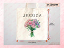 Birth Flower Name Tote Bag — Personalized Gift (088)-6