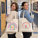 Personalized Boho Rainbow Teacher Tote Bag, photo 4