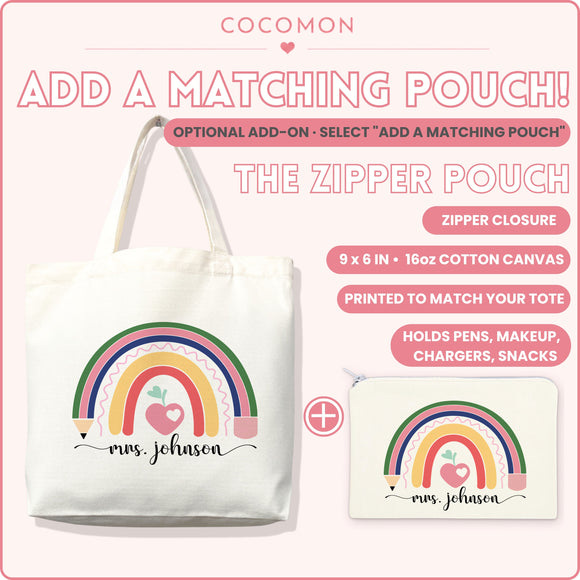 Personalized Boho Rainbow Teacher Tote Bag, photo 9