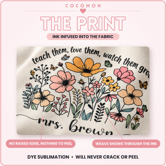 Personalized Wildflower Teacher Tote Bag, photo 7