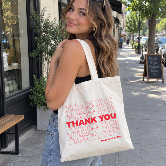 Retro Thank You Grocery Bag Tote Bag, photo 2