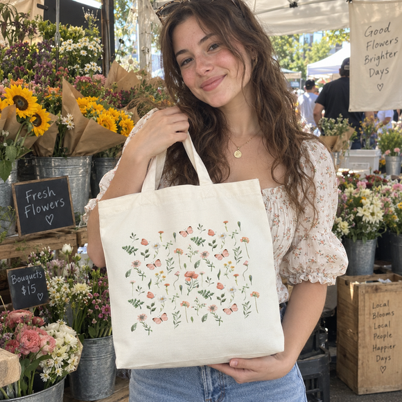 Wildflower Butterfly Pattern Tote Bag, photo 2