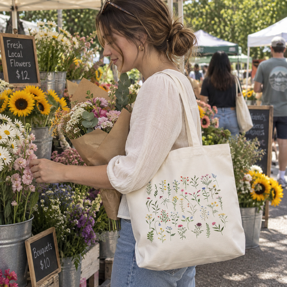 Dainty Wildflower Garden Tote Bag, photo 4