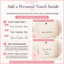 COCOMON tote inner pocket personalization with three font options