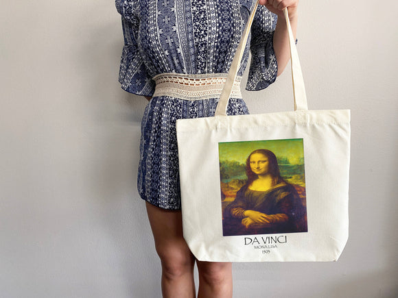 Mona Lisa Tote Bag, Artsy Tote Bag, Art Tote Bag, Van Gogh Bag,Everyday Bag, Shoulder Bag,Canvas Tote,Canvas Bag,Cute Tote Bag,Van Gogh Gift