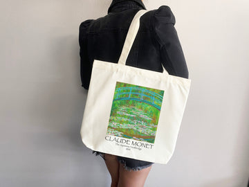 Monet Tote Bag, Artsy Tote Bag, Art Tote Bag, Artsy Tote, Art Bag, Monet Bag, Aesthetic Bag, Monet Tote,Monet Gift,Monet Japanese Footbridge